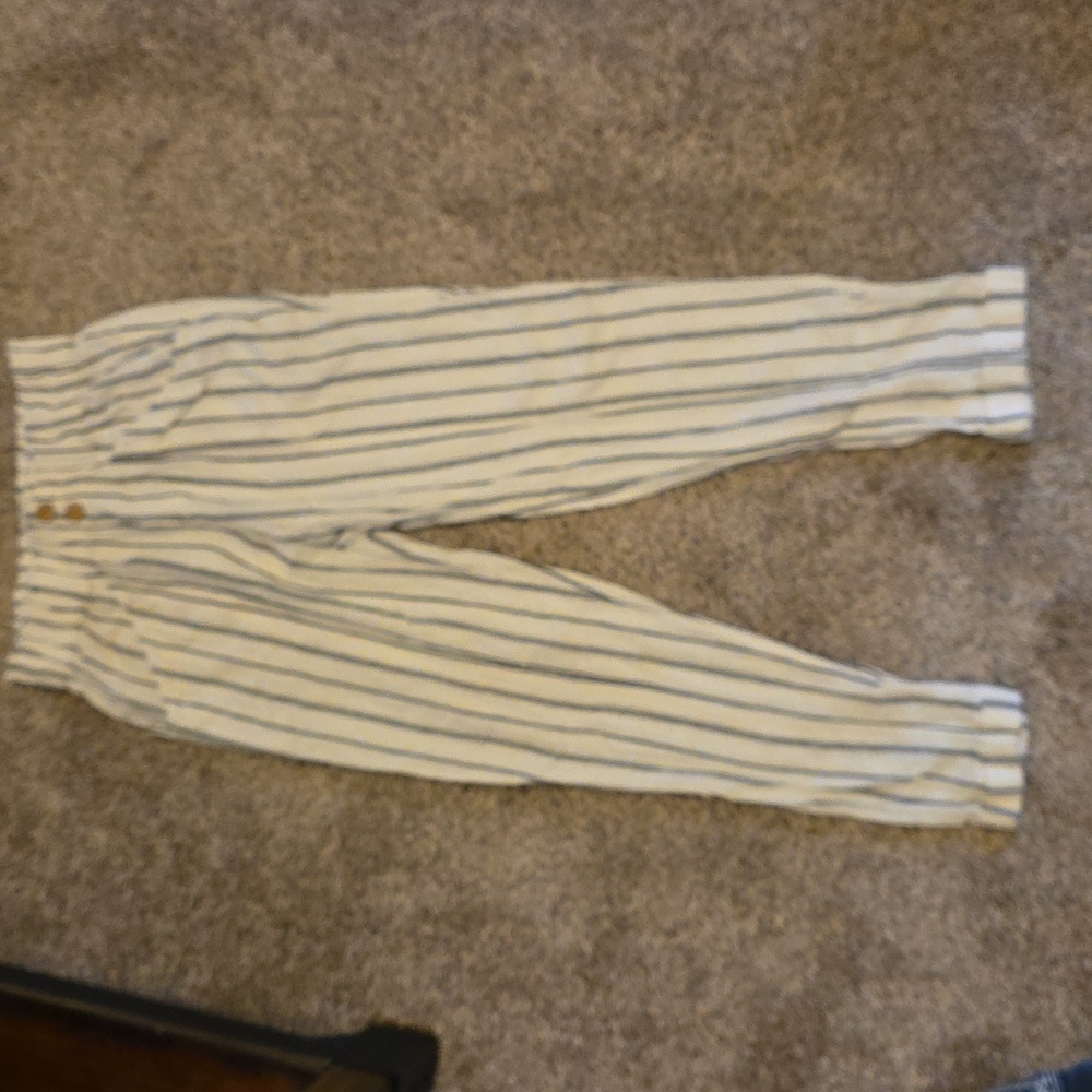 Daytrip Cream and Black Striped Pants
